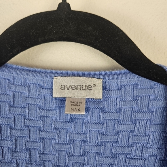 Avenue Women's Sky Blue Open Front Cardigan Sweater Size 14/16 - Picture 4 of 8